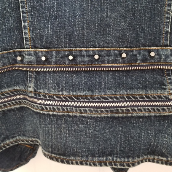 Mebon Studded Denim Moto Jacket - Picture 3 of 4